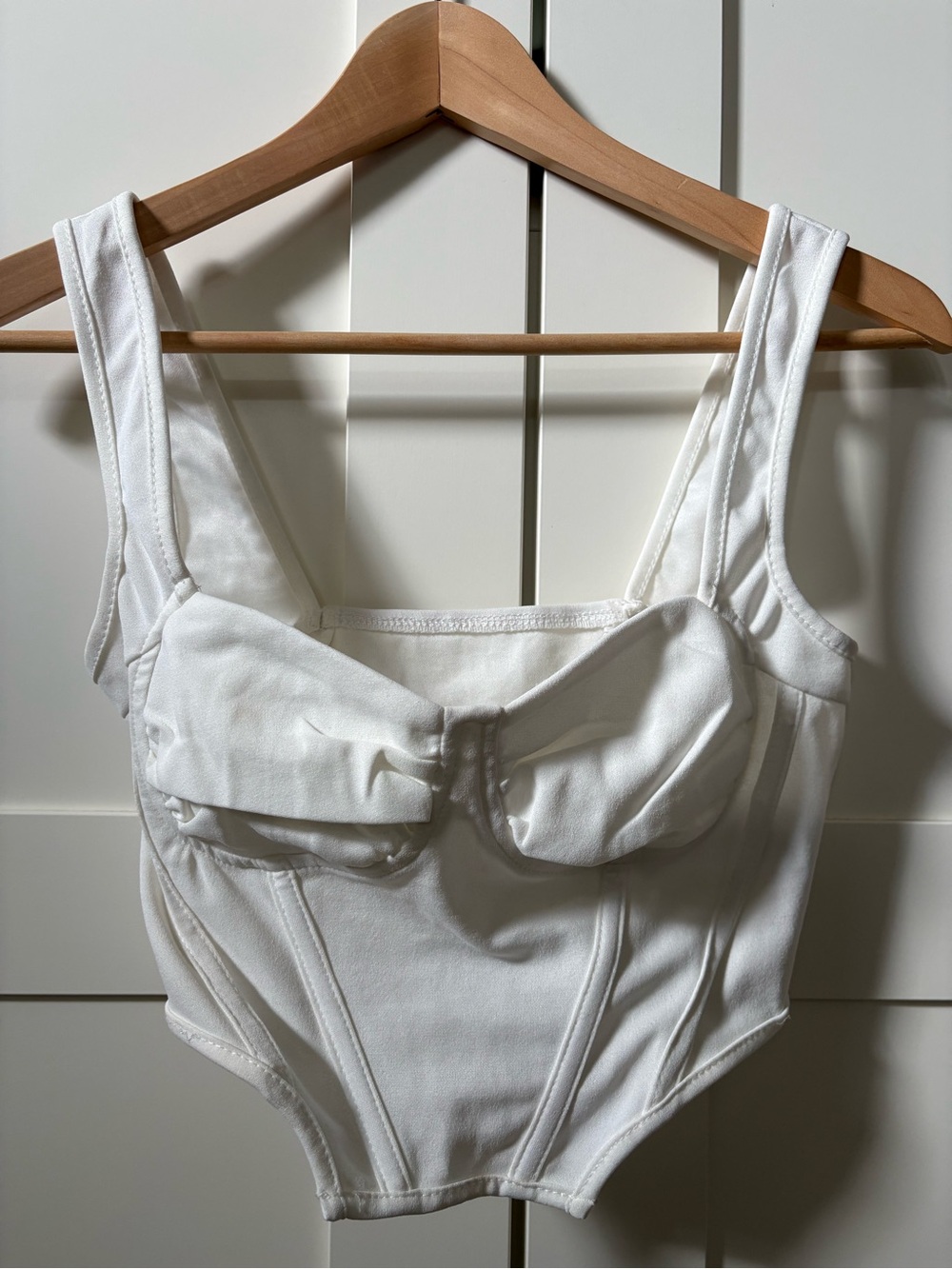 SHEIN White Structured Bustier Top